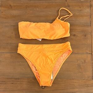 Orange One-Shoulder Bikini Set